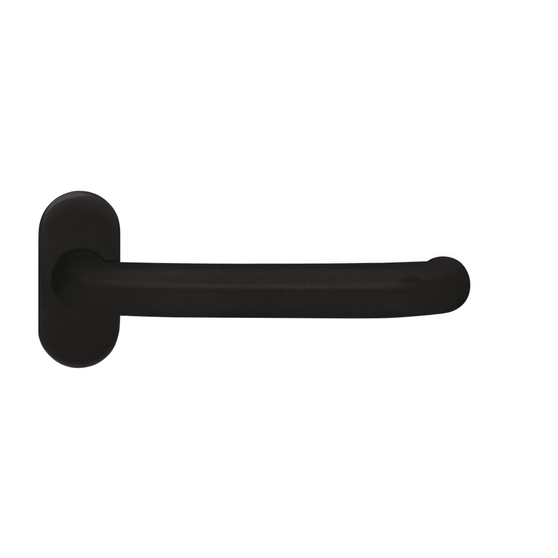 Borkum - Klamka ze stali nierdzewnej do drzwi profilowych, ppoż., kolor czarny